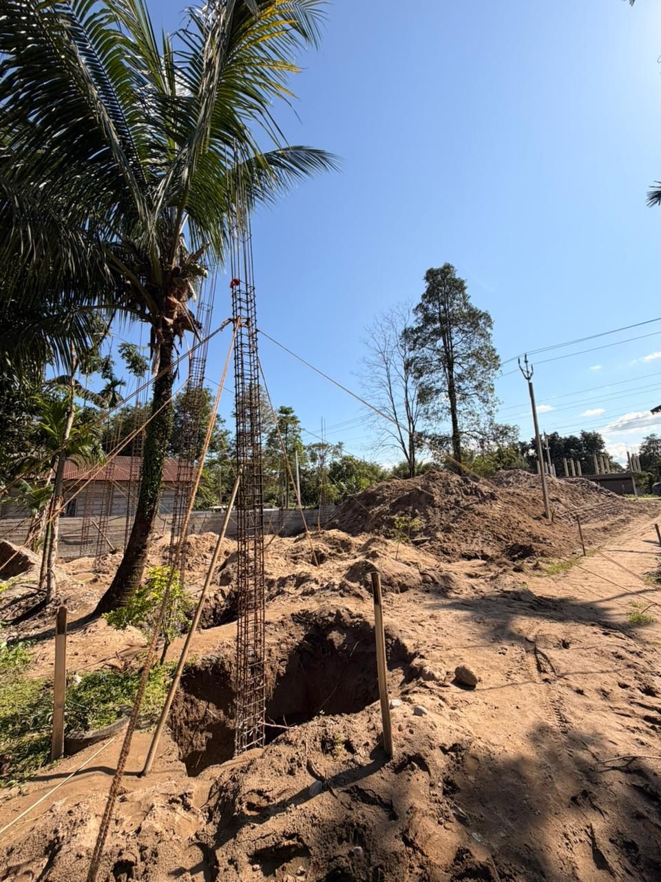 RCC column reinforcement at foundation stage — The Silapathar Residence, Silapathar, Assam