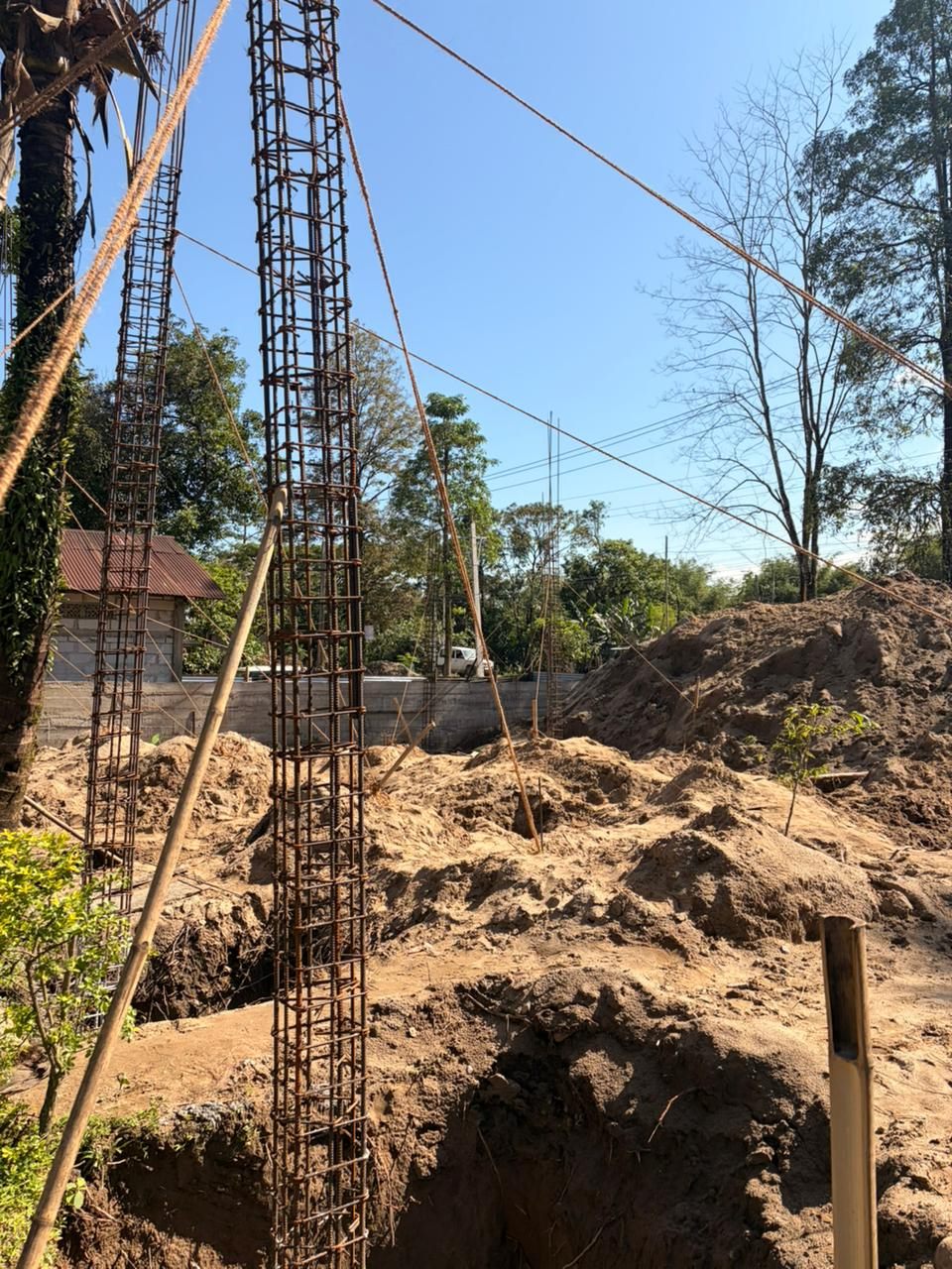 Steel reinforcement before concreting — The Silapathar Residence, Silapathar, Assam