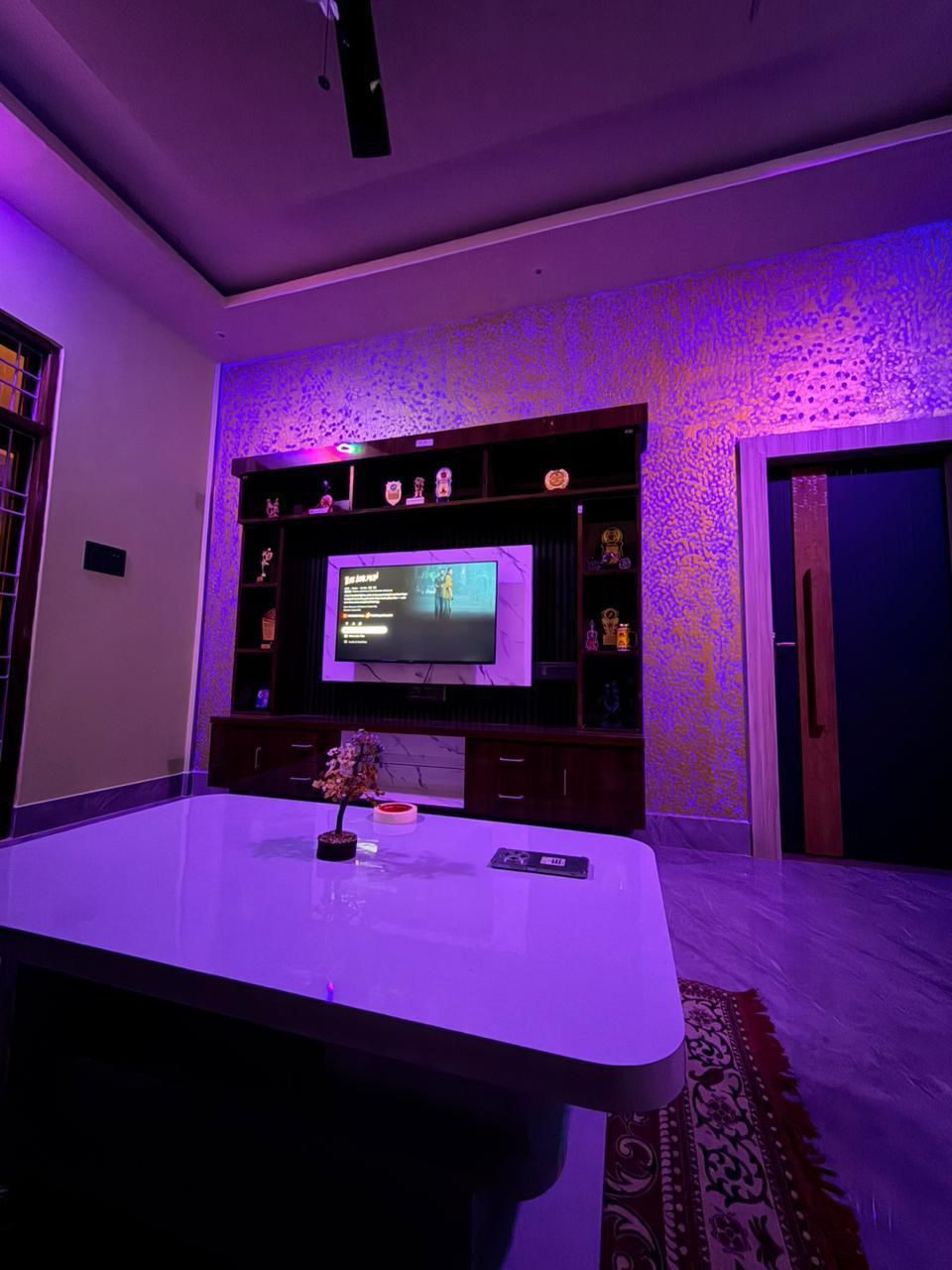 Lounge with ambient mood lighting — The Silapathar Residence, Silapathar, Assam